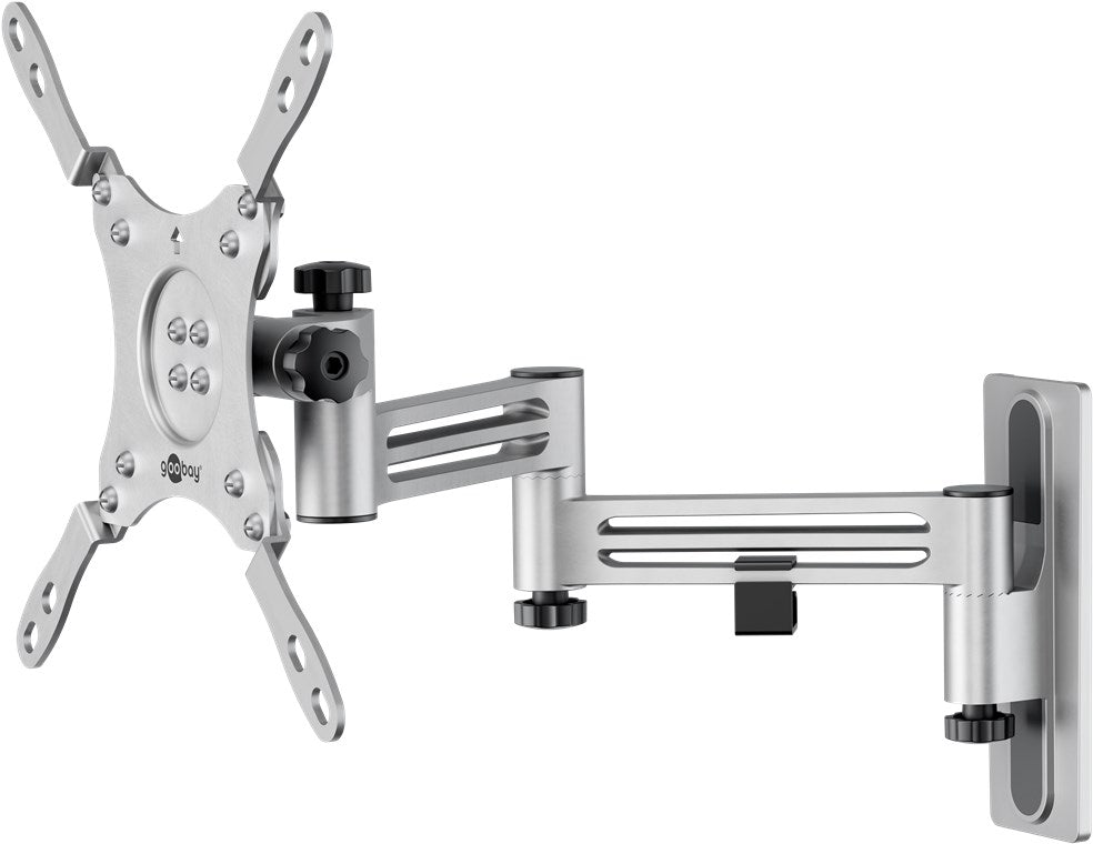 goobay Universal TV Wandhalter / schwenkbar & neigbar, ausziehbar bis 38,6cm / max. 15kg / 13-43 Zoll / kompatibel bis VESA 200x200mm / für Wohnmobile geeignet