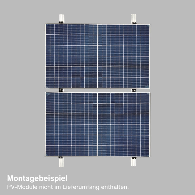 Trapezblechdach Montageset schwarz für 2 Module Photovoltaik Balkonkraftwerk
