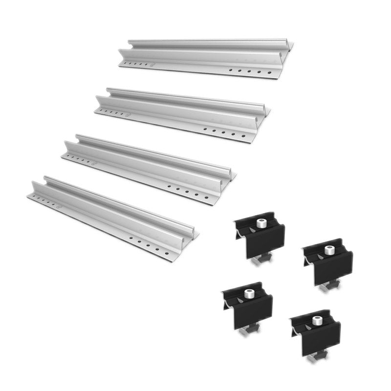 Trapezblechdach Montageset schwarz für 1 Modul Photovoltaik Balkonkraftwerk