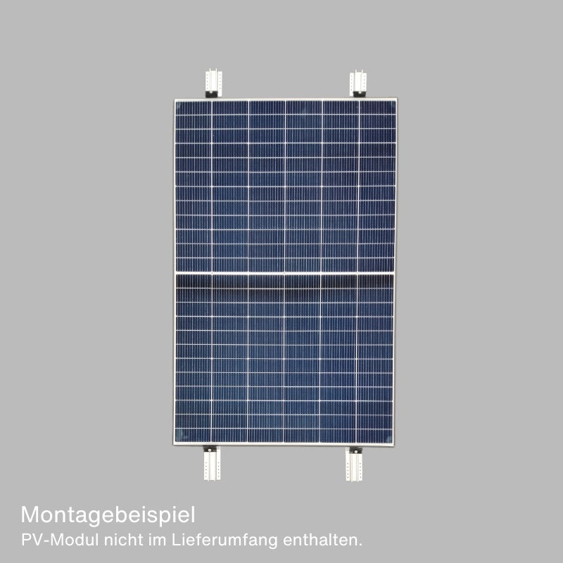 Trapezblechdach Montageset schwarz für 1 Modul Photovoltaik Balkonkraftwerk