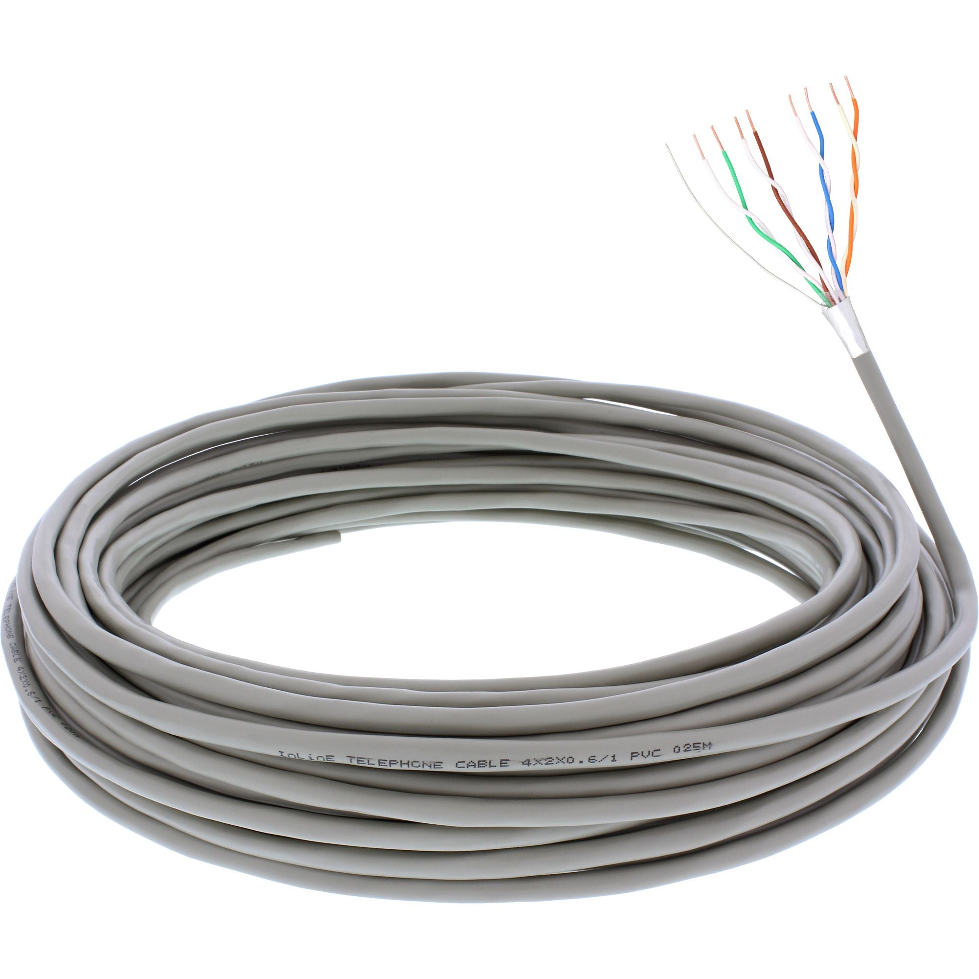 100m Telefon-Kabel 8-adrig 4x2x0,6mm zum Verlegen