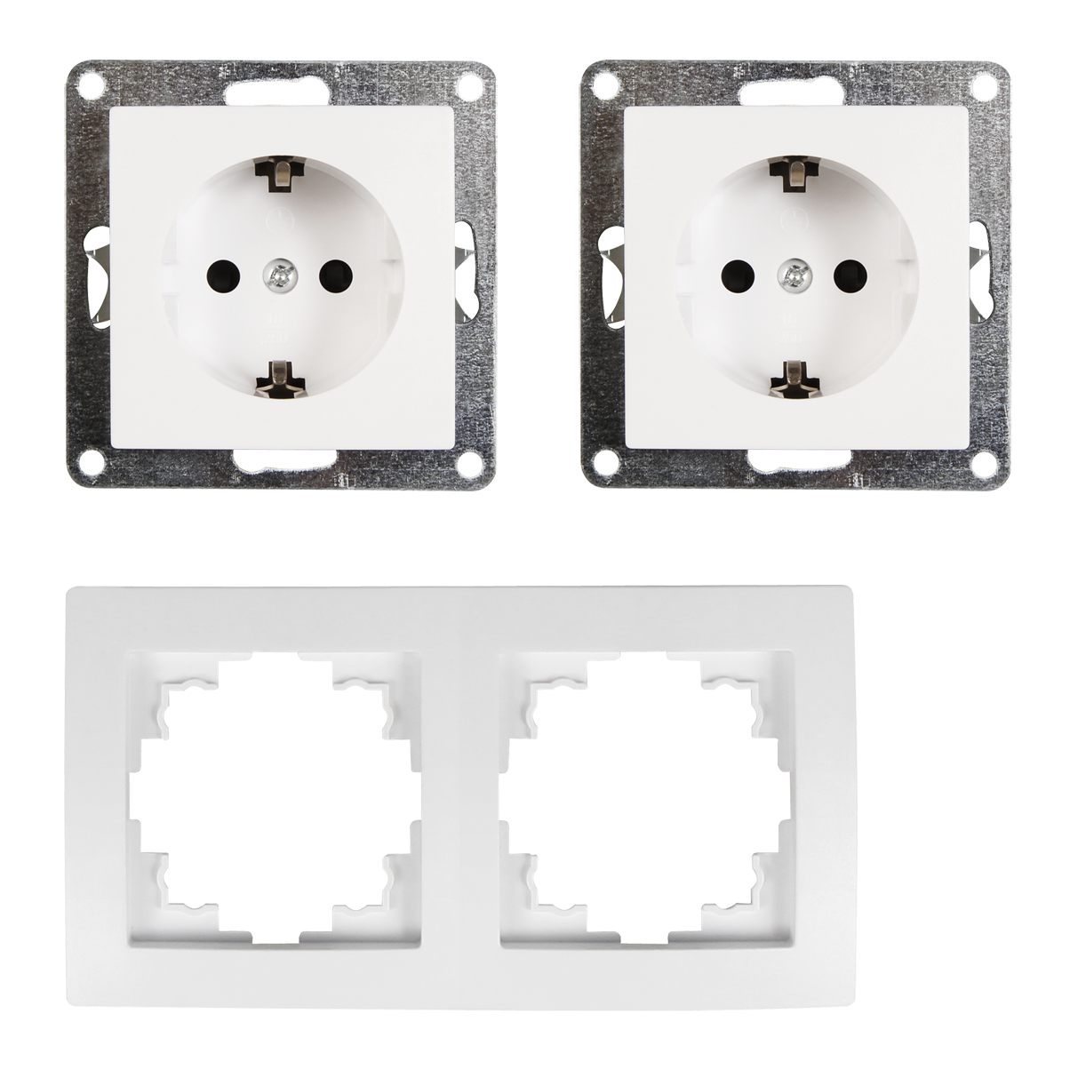 Steckdosen Set McPower Flair ''Beginner 2S Profi'', 3-teilig, weiß, Steckanschluss