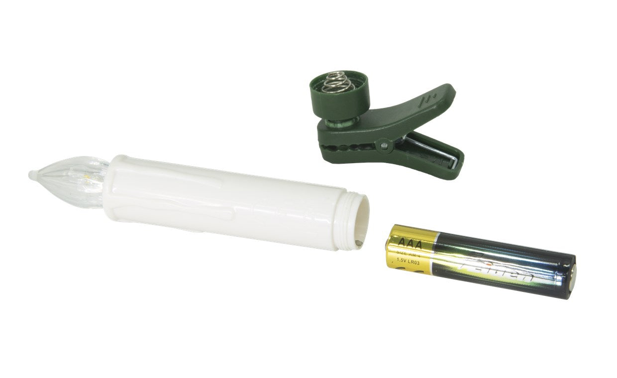 Kabellose LED Weihnachtsbaumkerzen mit Klemmen, Fernbedienung und Timerfunktion, Christbaumkerzen, Baumkerzen, warmweiß (2600 K), dimmbar, 10er Set