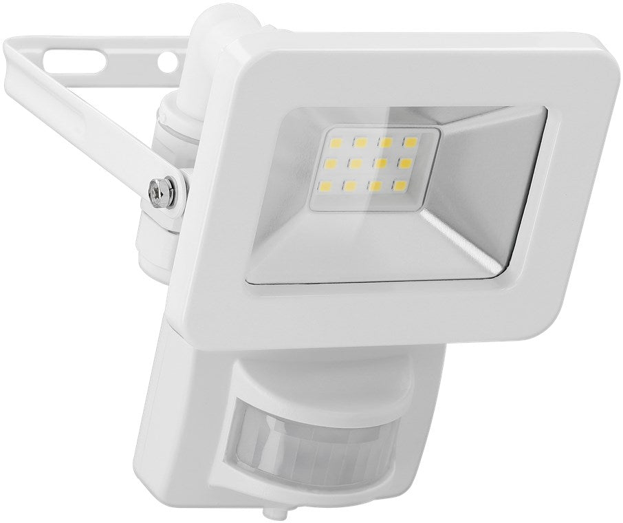 LED Strahler Bewegungsmelder Außen 10W / PIR Sensor Außenstrahler IP44 / Neutralweißes Licht 850 lm / LED Scheinwerfer Fluter Wandmontage / Gartenstrahler / Weiß