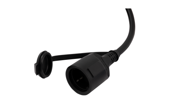 McPower CEE-Stecker auf Schutzkontakt-Kupplung | 0,35m H07RN-F 3G2,5mm², 230V, 16A, 3500W, IP44, spritzwassergeschützt mit Schutzdeckel