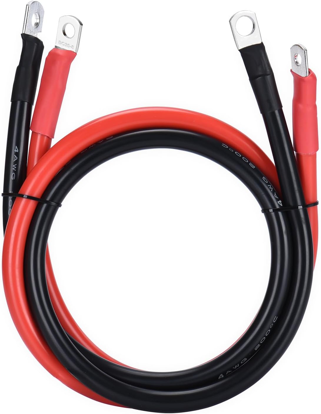 50cm Batteriekabel 25mm² M8 4AWG Silikonkabel Flexibel Hitzebeständiges