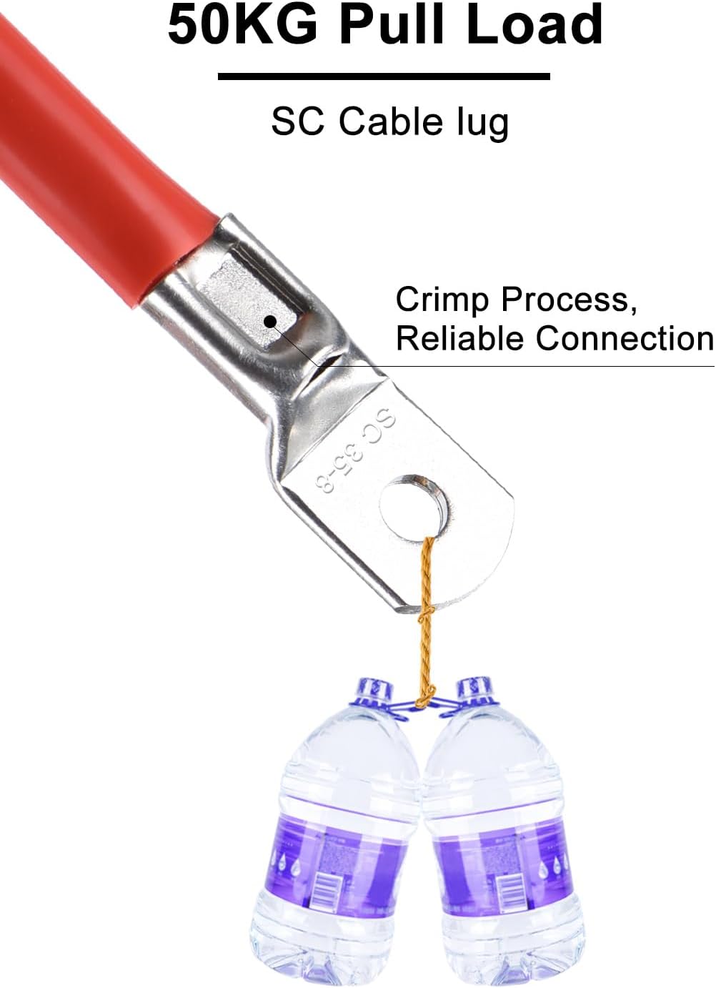 100cm Batteriekabel 25mm² M8 4AWG Silikonkabel Flexibel Hitzebeständiges