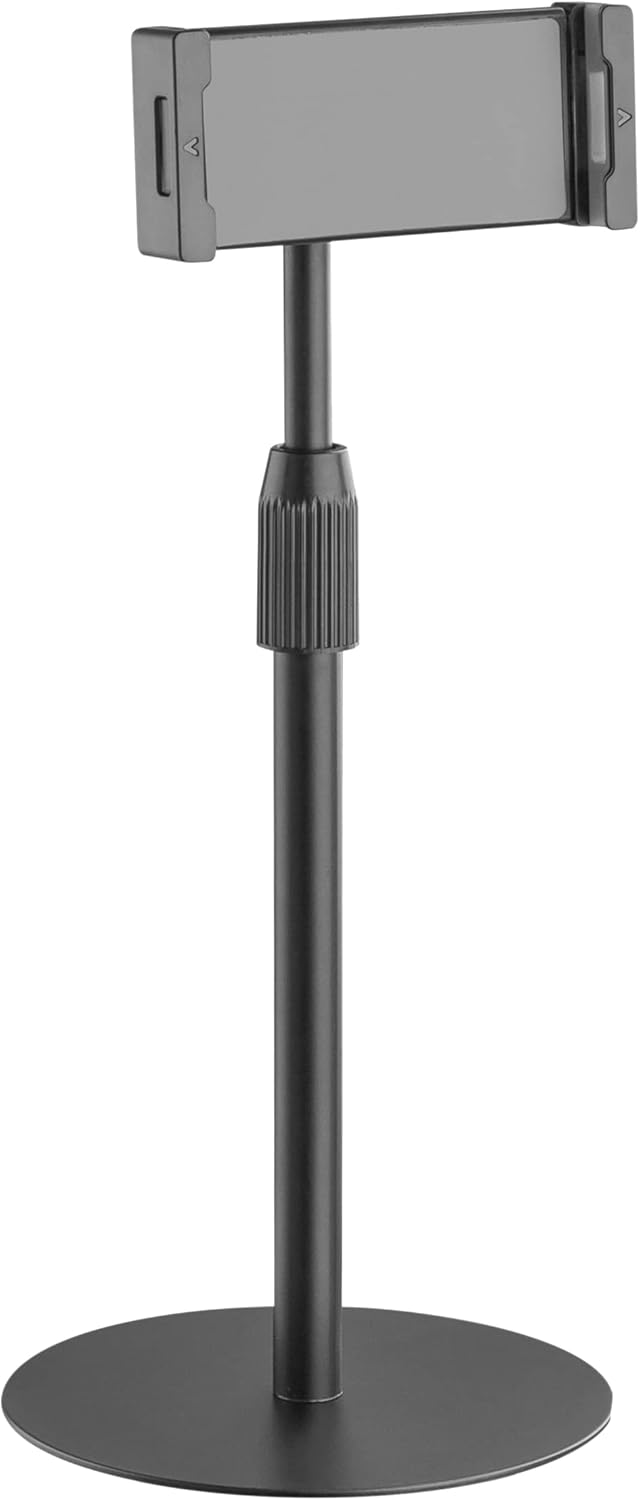 myWall HT30L Tischständer für Tablets/Smartphones, höhenverstellbar, frei beweglich mit Kugelgelenk, Handy- und Tablethalterung, schwarz