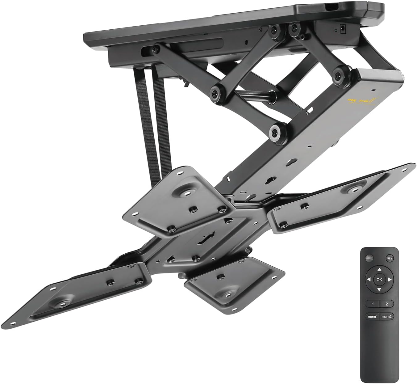 my wall HL40ML klappbare motorisierte Deckenhalterung mit Fernbedienung für TV 23-55 Zoll (58 cm - 140 cm), VESA 100x100, 200x200, 300x300, 400x200, 400x400