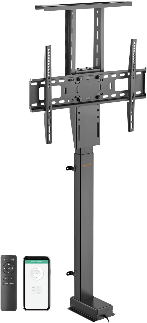 MyWall HP63-2 Motorisierter TV Einbaulift Einbauschrank für Möbel TV 37-80 Zoll (mit Fernbedienung, für 81-140cm TVs, max. 60kg Belastbarkeit)