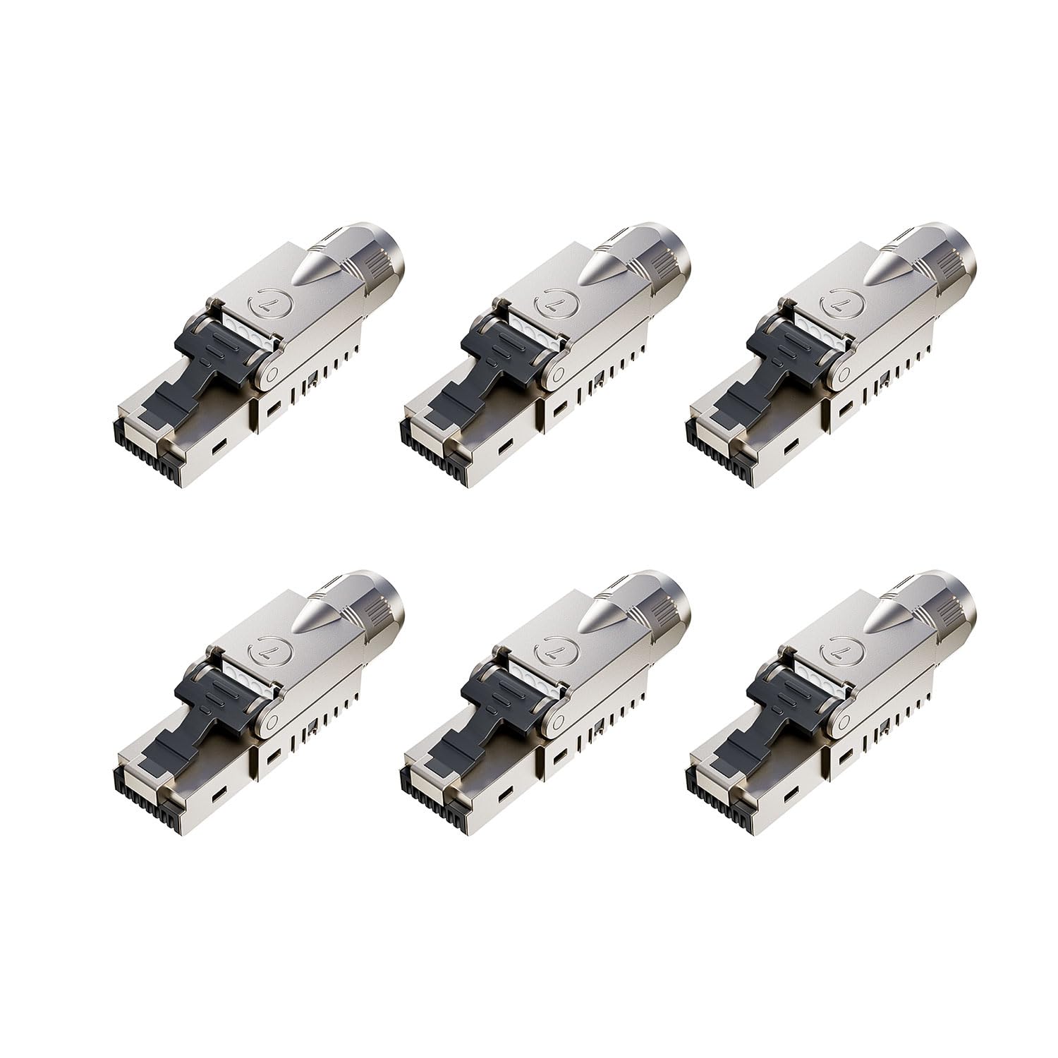 10 Gbps RJ45 CAT7 Netzwerkstecker LSA Geschirmt RJ45 Stecker Werkzeuglos für Verlegekabel 600MHz für Patchkabel Verlegekabel CAT7 CAT6A - 6 Stück