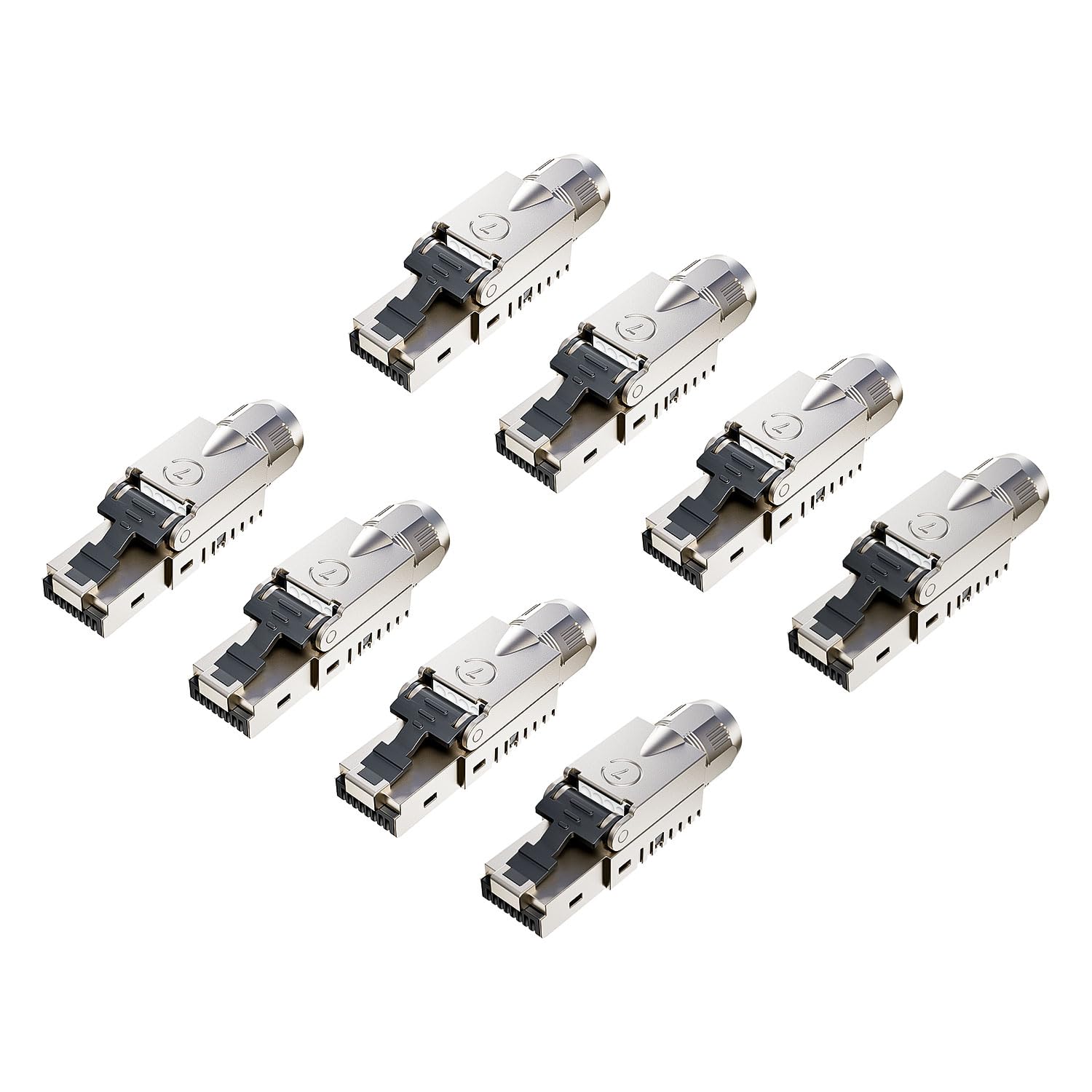 10 Gbps RJ45 CAT7 Netzwerkstecker LSA Geschirmt RJ45 Stecker Werkzeuglos für Verlegekabel 600MHz für Patchkabel Verlegekabel CAT7 CAT6A - 8 Stück