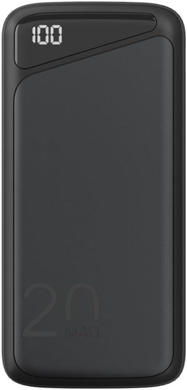QC 3.0 Powerbank 20.000 mAh mit Schnellladefunktion / Externer Akku / Power Bank für Smartphone & Tablet / Ladegerät Powerpack mit 2 USB-A Ports, Schwarz, Kompakt