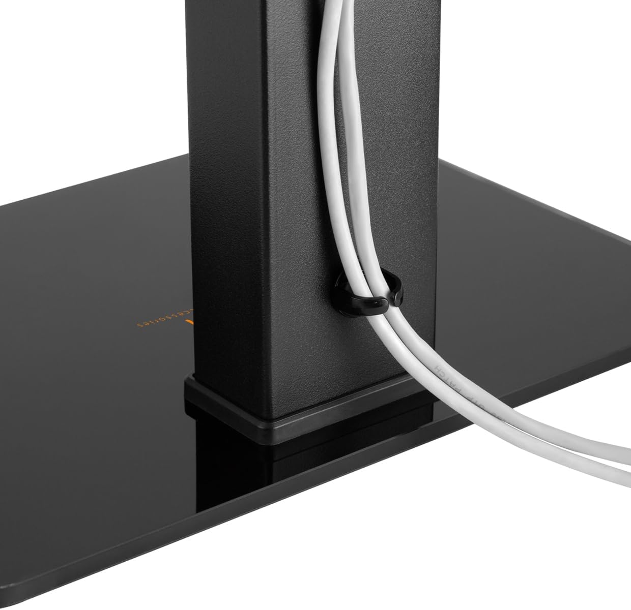 my wall Universeller TV Ständer - HP2HL, Fernsehständer für 23"–55" TV, Höhenverstellbar in 3 Stufen, Schwenken 70°, TV Standfuss mit Glasboden, für Tisch & Regal, Belastbar bis 40 kg