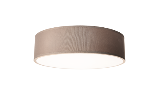 EINLICHT Deckenleuchte rund Ø 38cm | Fabric | moderne Deckenlampe Stoff für 2-Flammig E27 40W Lampenschirm Schlafzimmer Wohnzimmer Stoffschirm, Taupe Braun
