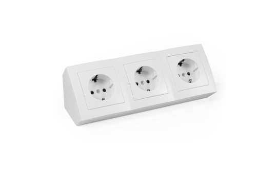 Steckdosenblock McPower ''Flair'' 250V~/16A, Aufbau, weiß, 3-fach Schutzkontakt