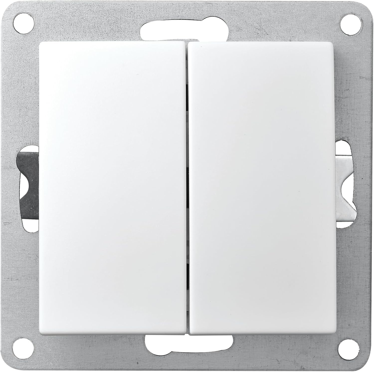 McPower Serien-Schalter | Flair | 2-fach, 250V~/10A, UP, Doppelschalter, zeitgemäßes Design, universell einsetzbar, weiß