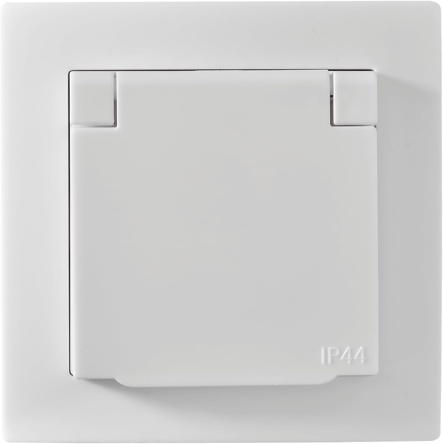 MC POWER - Schutzkontakt Steckdose IP44 | FLAIR | 250V~/16A, UP, Klappdeckel, weiß, matt