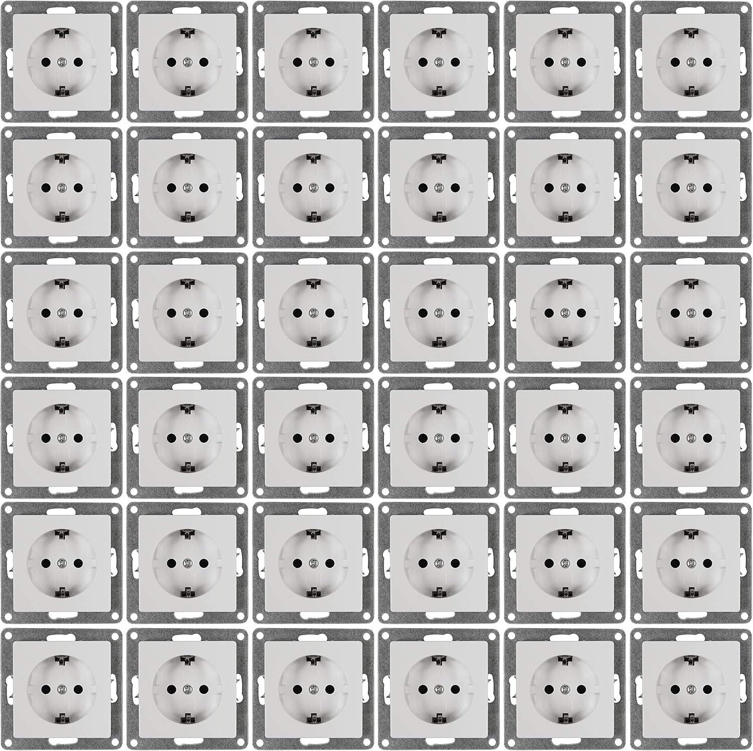 MC POWER - 36er Pack Steckdosen UP | CUP | Unterputz Wandsteckdosen mit Klemmanschluss, weiß, poliert