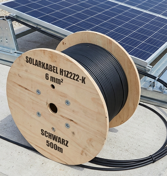 500m Solarkabel 6mm² Schwarz - UV-beständig, flexibel, Photovoltaik Kabel, PV Kabel, Solar Anschlusskabel für Solarpanel, Wechselrichter & Laderegler - langlebig