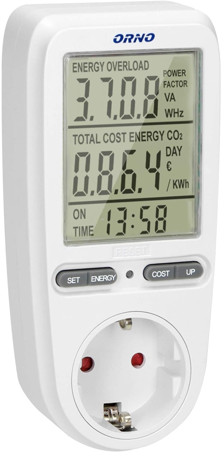 Energiekosten-Messgerät mit LCD-Display, max. 3.680W