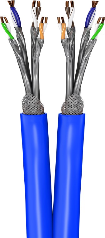 50m Cat.7a Duplex-Verlegekabel S/FTP PiMF 1200 MHz
