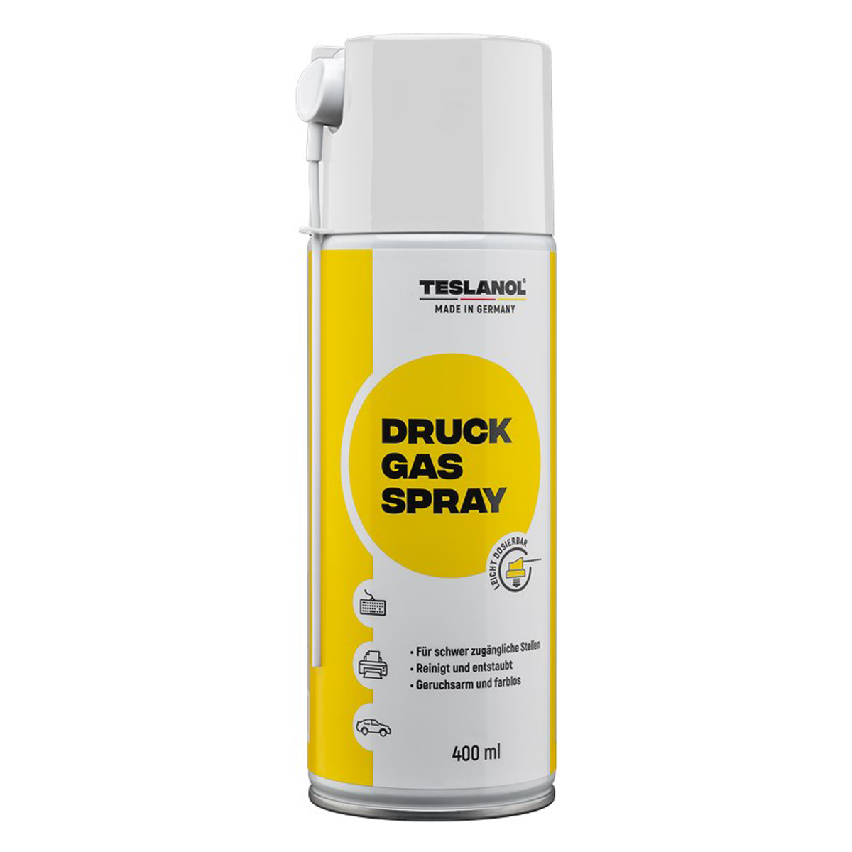 TESLANOL 26003 Druckluftspray zum Reinigen & Entstauben von PC Tastatu