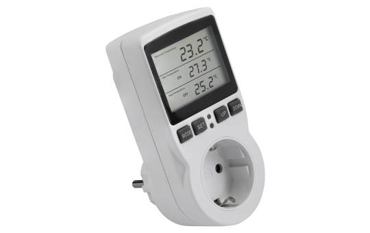 Digitales Steckdosen-Thermostat McPower ''TCU-441'' -40-120°C, Kabel + Außenfühler