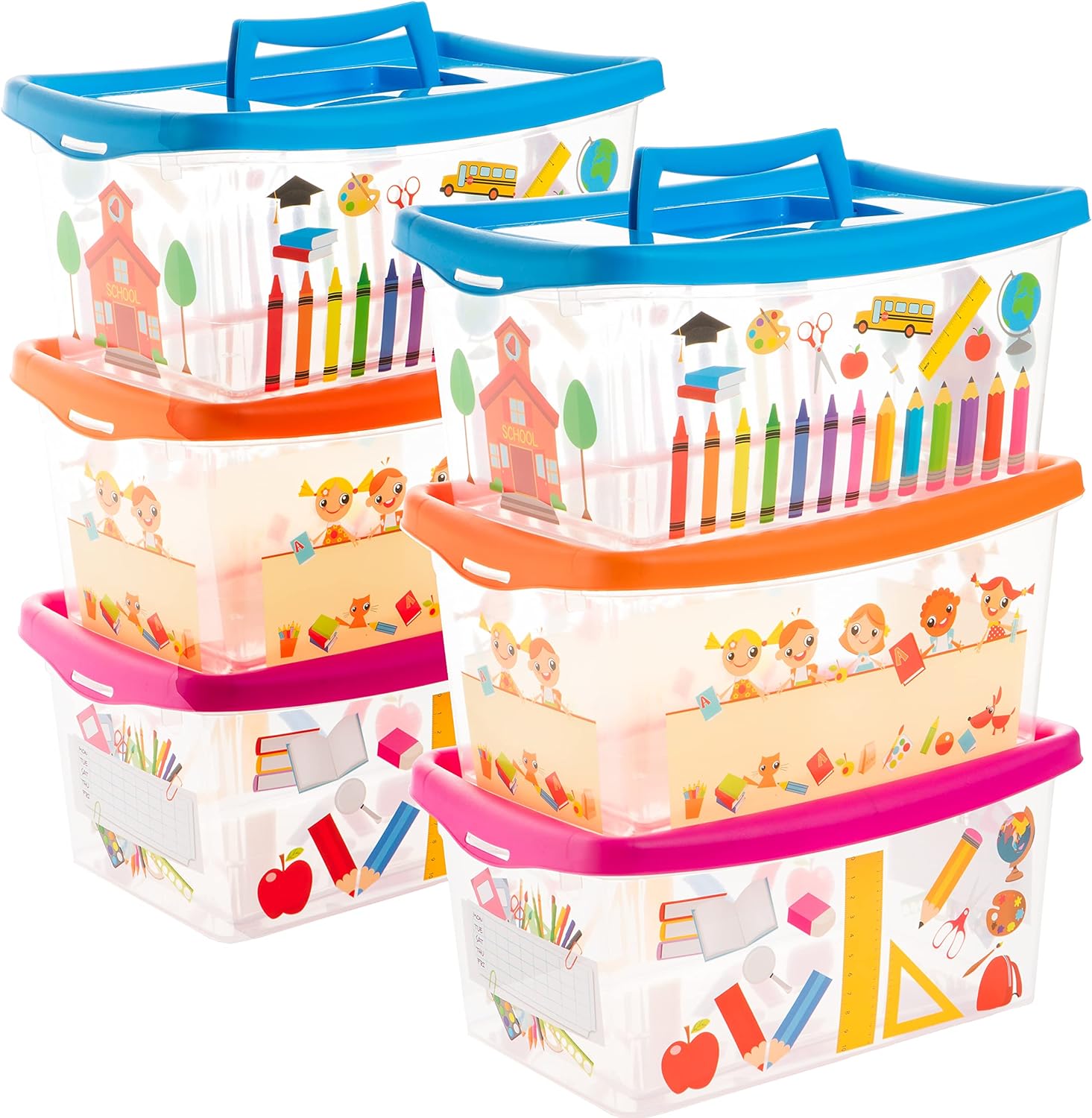 Aufbewahrungsbox Kinder, 6 Stück Aufbewahrungsboxen, 4 l Kisten  Aufbewahrung mit Deckel, Aufbewahrungsbox mit Deckel Kinder, Plastikbox mit  Deckel, 