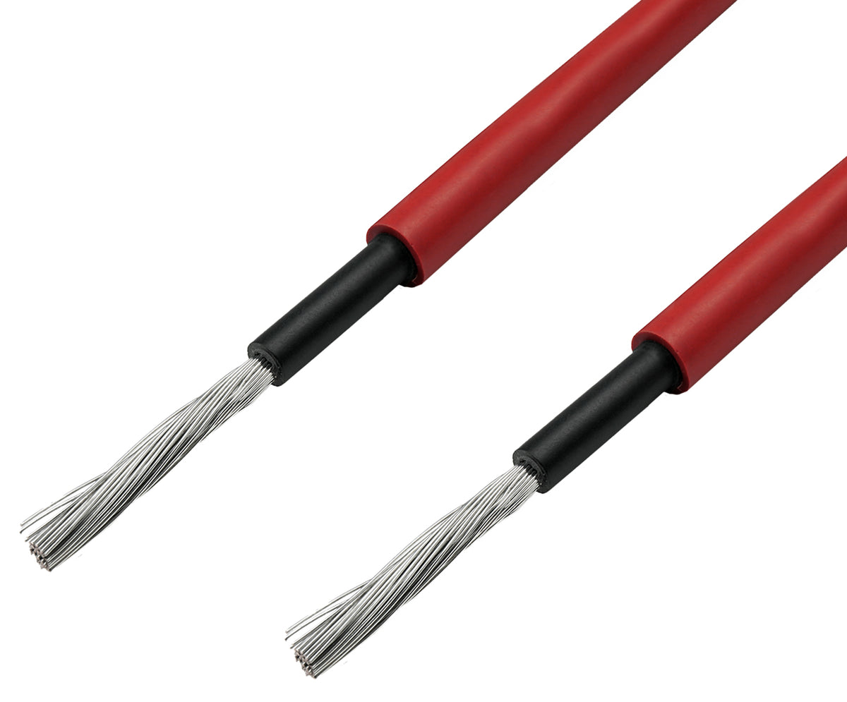 25m Solarkabel 6mm² H1Z2Z2-K Rot - UV-beständig, flexibel, Photovoltaik Kabel, PV Kabel, Solar Anschlusskabel für Solarpanel, Wechselrichter & Laderegler - langlebig