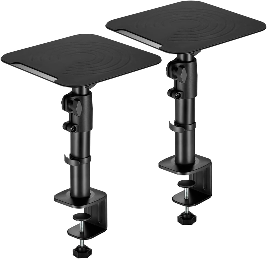 mywall Tischhalterung HS30L Universelle Lautsprecher Tischhalterung, Neigbar +/-15° mit Einer Belastung bis zu 15 kg, schwarz, 2 Ständer für Lautsprecherboxen