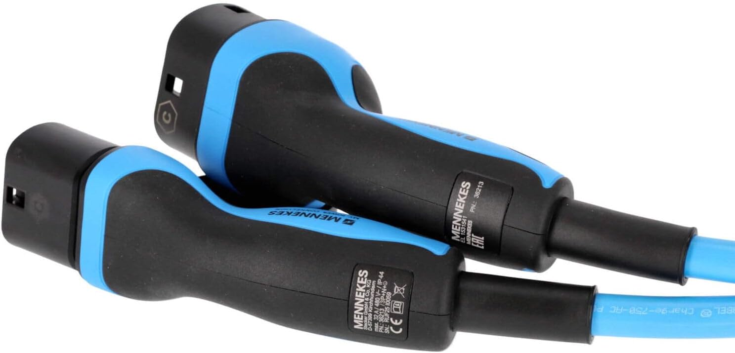 Mennekes 36245 E-Auto Ladekabel 7,5m Mode 3 Typ 2 20A 3PH, Wallbox-Zubehör für 11 kW Elektro- und Hybridfahrzeuge