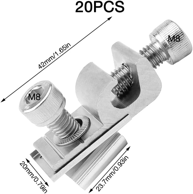 20 Stück Erdungsklemme Boden Solarpanel Erdungsclip Solarmodul Montage Halterung Endklemme Kit Befestigung Für Pv Module Für Solar System Erdungsösen Befestigungen Photovoltaikanlagen