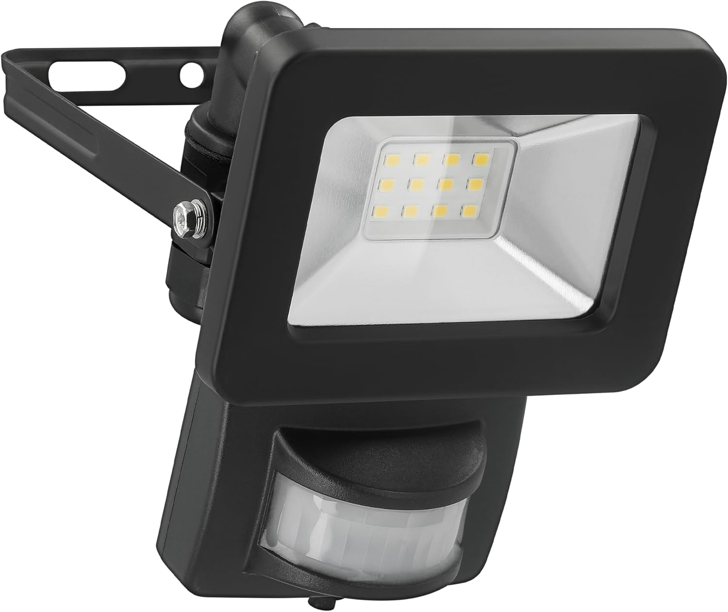 LED Strahler Bewegungsmelder Außen 10W / PIR Sensor Außenstrahler IP44 / Neutralweißes Licht 850 lm / LED Scheinwerfer Fluter Wandmontage /