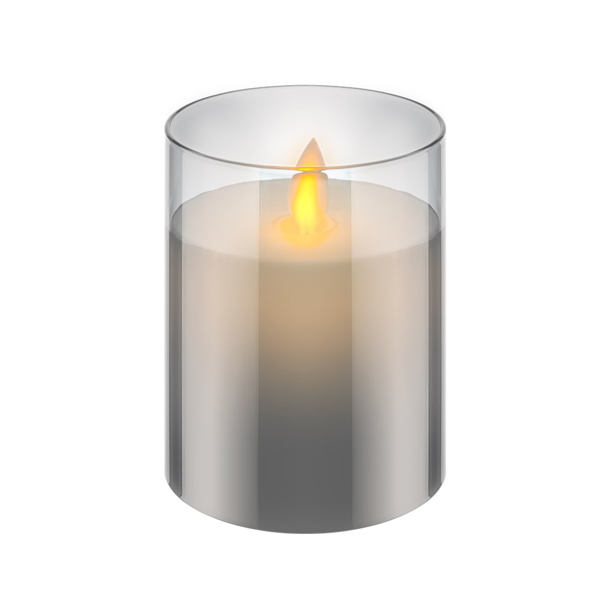 LED Echtwachskerze im Glas / 10cm hoch / Flammenlose Kerzen mit beweglicher Flamme / Batteriebetriebene Kerzen / LED Tisch Deko / LED-Kerzen mit Timer