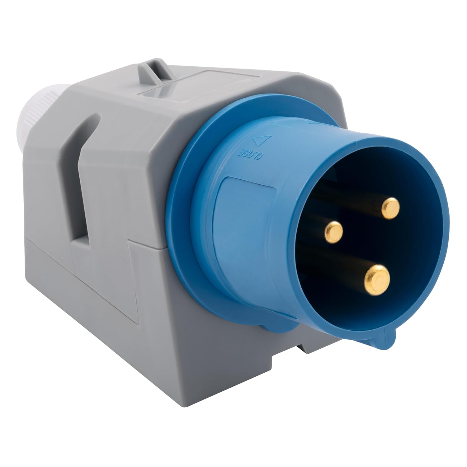 MC POWER CEE Stecker Wandmontage IP44 | 3 polig 250V, 16A Starkstromstecker | Ladestecker für Industrie Handwerk Landwirtschaft Campingplatz