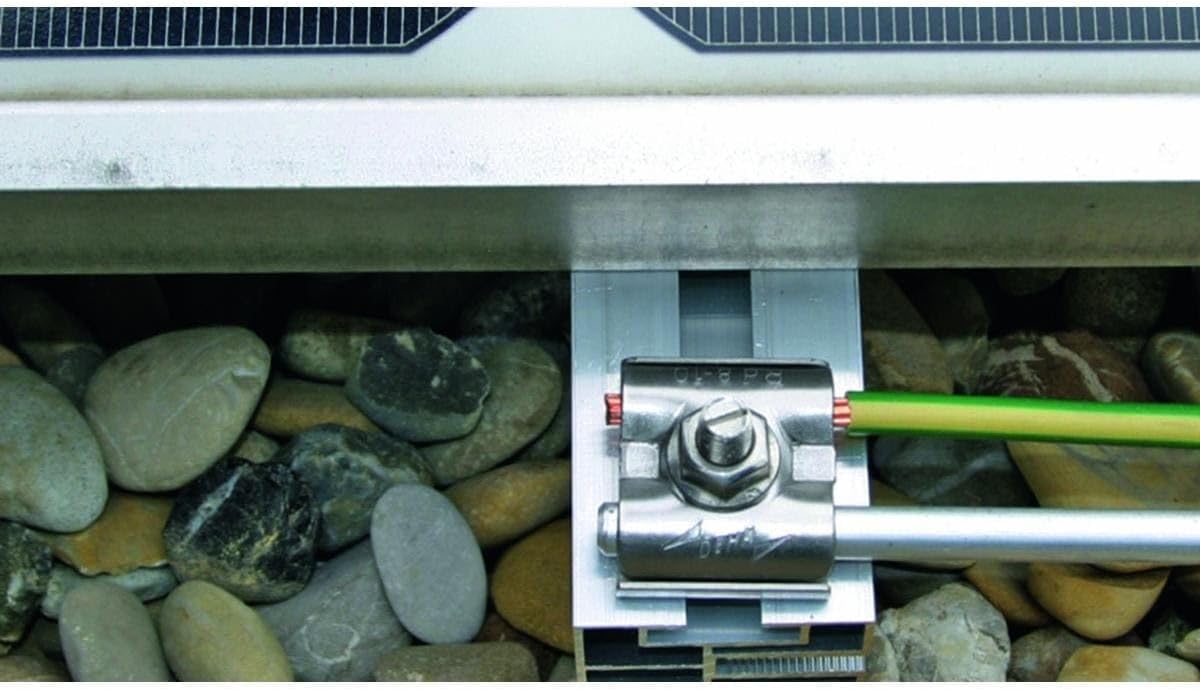 Dehn+Söhne Uni-Erdungsklemme 540 250 M8 Rd8-10mm+4-50qmm Verbinder für Blitzschutz, 1x Universalerdungsklemme, Silber