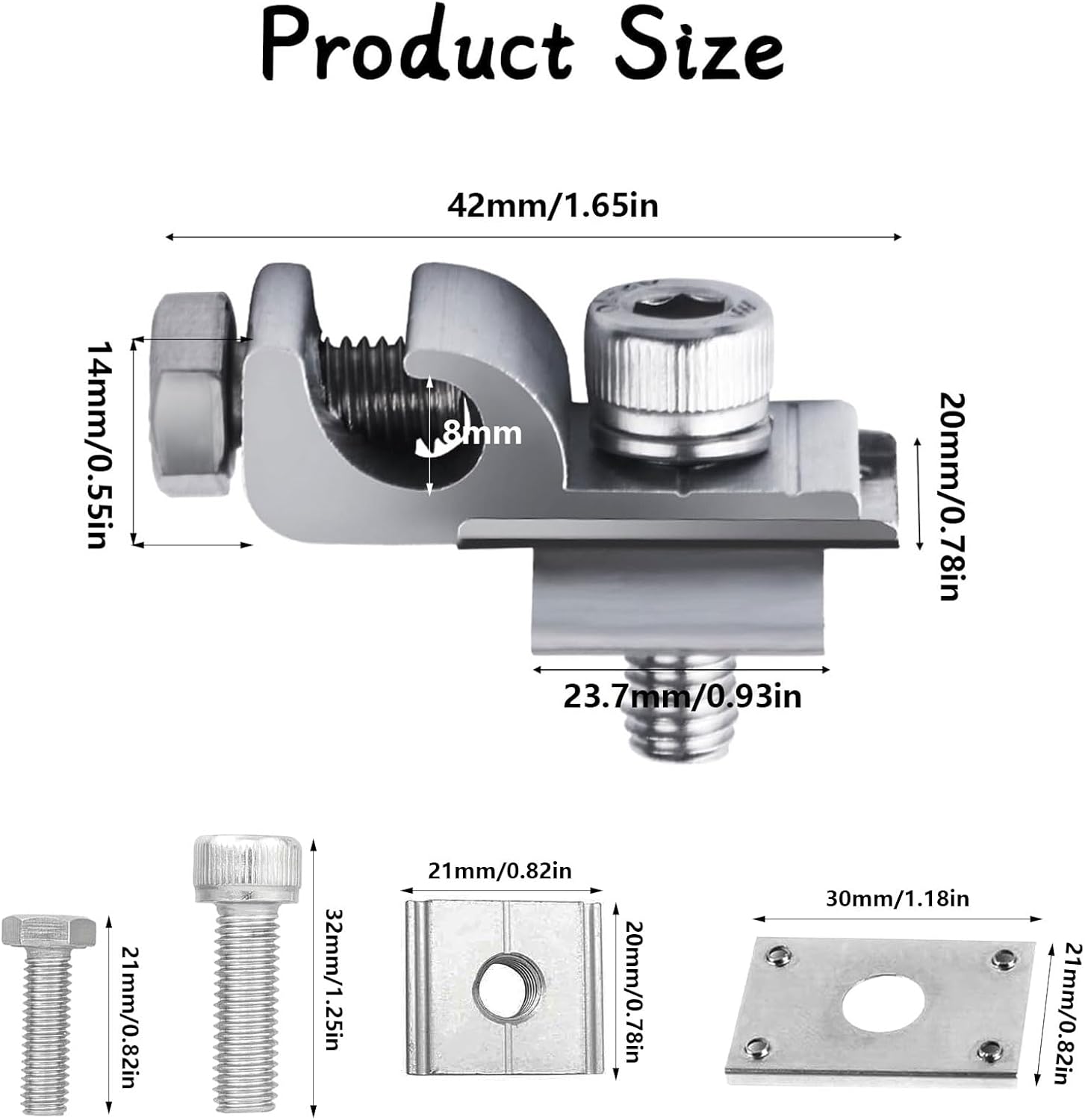 Solarpanel Erdungsklemme, 6 Stück Solarpanel Erdungsclips, PV Erdungsklemme, Solar Panel Endklemme Montagehalterungen Klemmen, Photovoltaik Erdungsösen Befestigungen