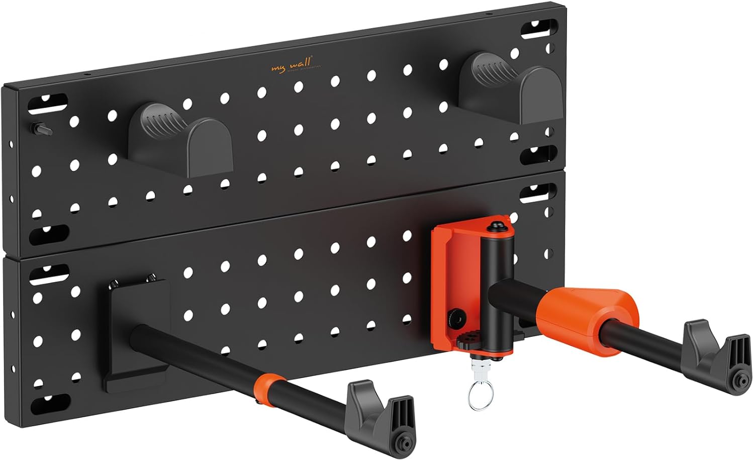 my wall modulare Fahrrad Wandhalterung - HR14L vertikale & horizontale Aufhängung, Fahrradhalterung für Räder bis 30 kg & 45 mm Reifenbreite, zwei Zusatzhaken mit je 5 kg belastbar