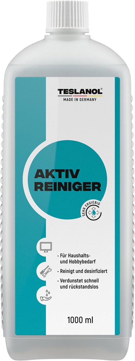 TESLANOL 26045 Isopropanol 1l 99,5 % Alkohol Reiniger zum Entfetten & Reinigen von Oberflächen Desinfektionsmittel / Reinigungsalkohol / Flächendesinfektionsmittel / 1000ml