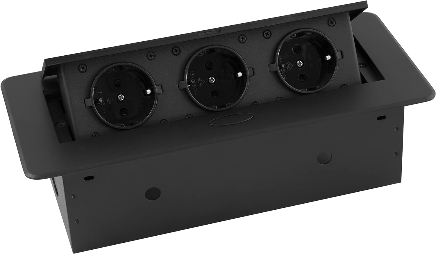Tisch-Einbausteckdose McPower ''TS-03S'' 3x Steckdose, 267x120x68mm