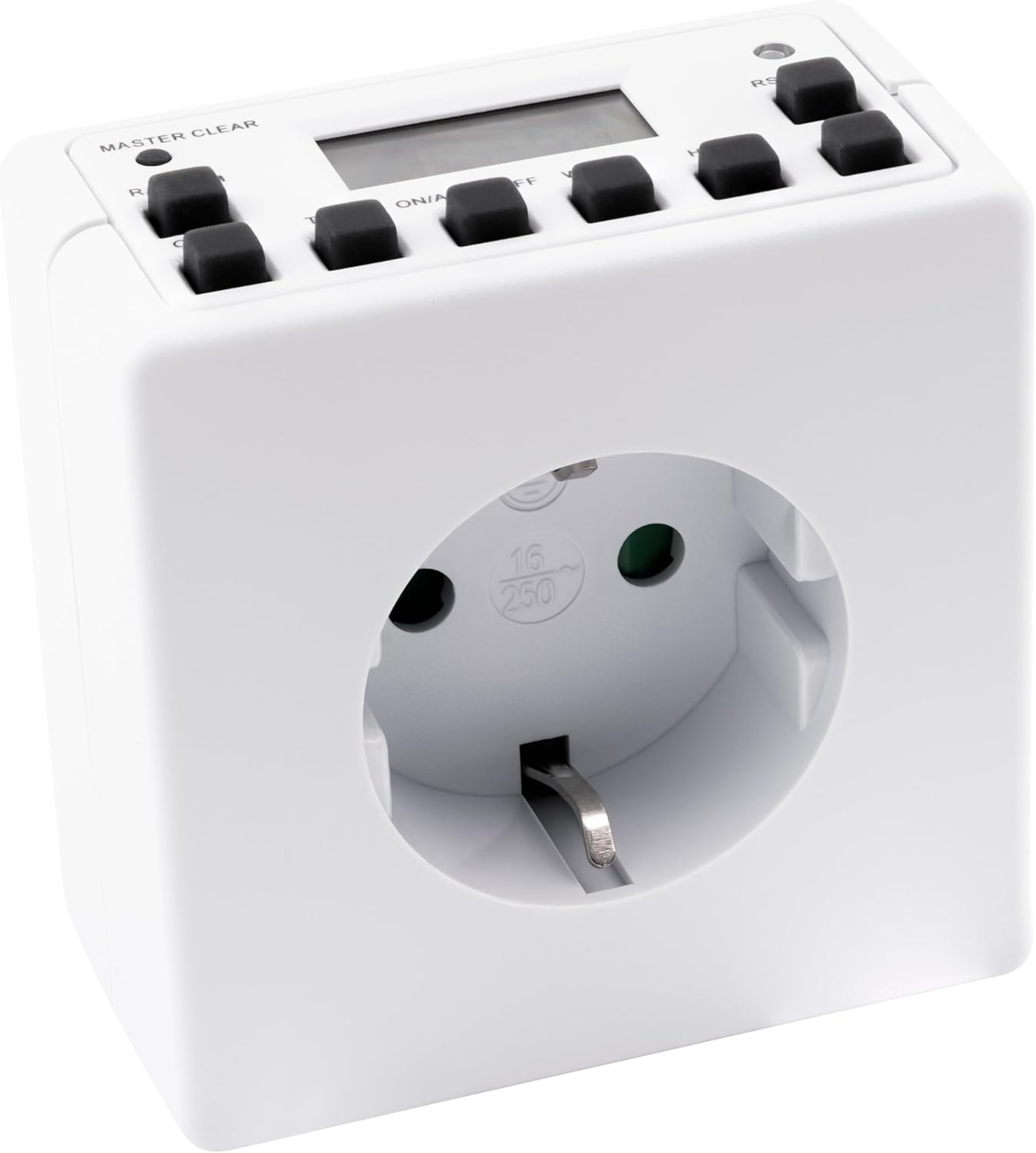 MC Power - Digitale Zeitschaltuhr Steckdose | AZ-53 | 10 Schaltprogramme, 12/24 Std. Zyklus, programmierbar mit Backup-Batterie, energiesparender Timer für Haushalt, Büro