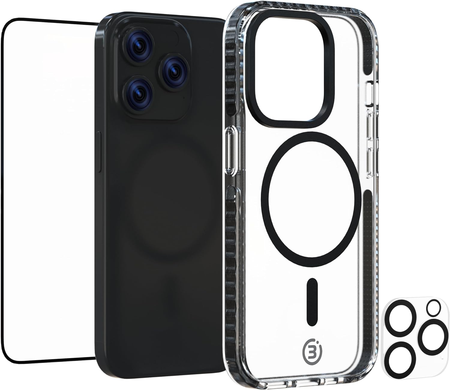 3sixT 65920 3in1 Protection Bundle für iPhone 15 Pro Max/Hülle Display