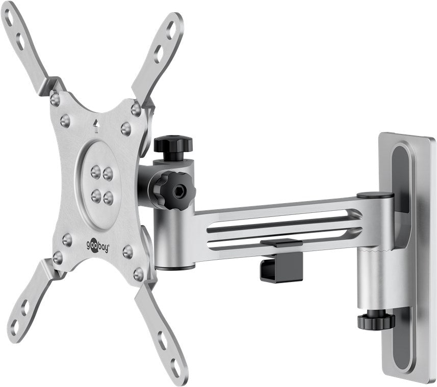 goobay Universal TV Wandhalter / schwenkbar, neigbar, ausziehbar bis 23,6cm / max. 15kg / 13-43 Zoll / bis VESA 200x200mm kompatibel / für Wohnmobile geeignet