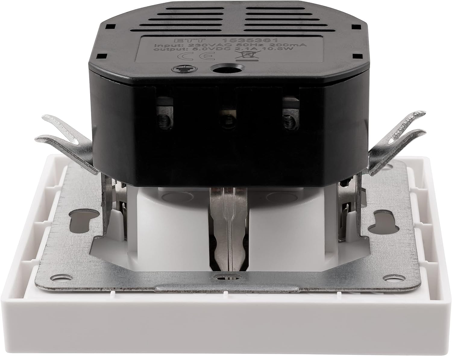 Schutzkontakt-Steckdose McPower ''Shallow'' 2xUSB-A - 5V/2,1A