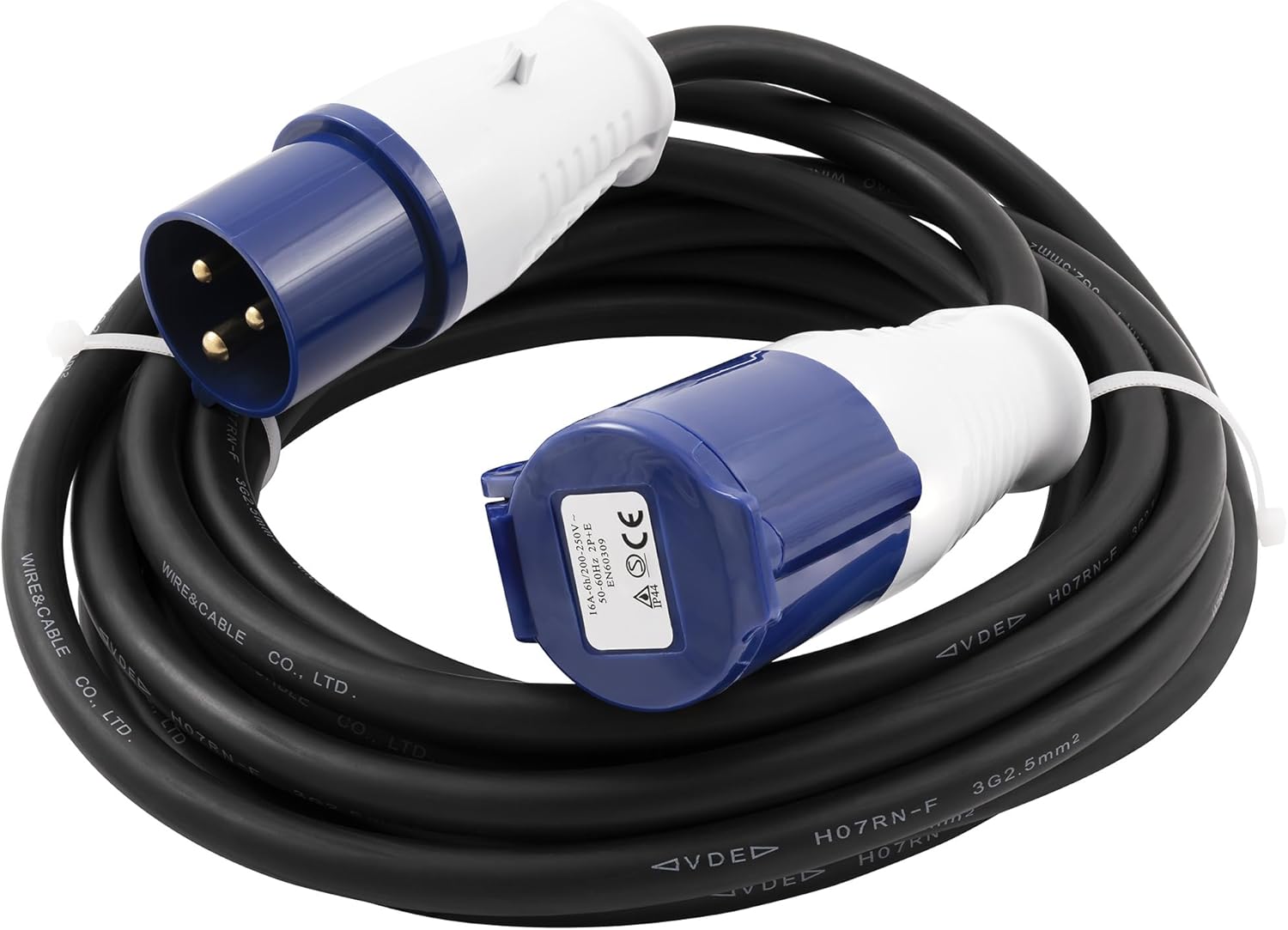 McPower CEE-Verlängerungskabel 25m | H07RN-F 3G2,5 | 230V, 16A, 3-polig | IP44, spritzwassergeschützt | CEE-Kupplung S1234 mit Schutzdeckel auf CEE-Stecker P1234 | für Camping, Wohnwagen und Outdoor