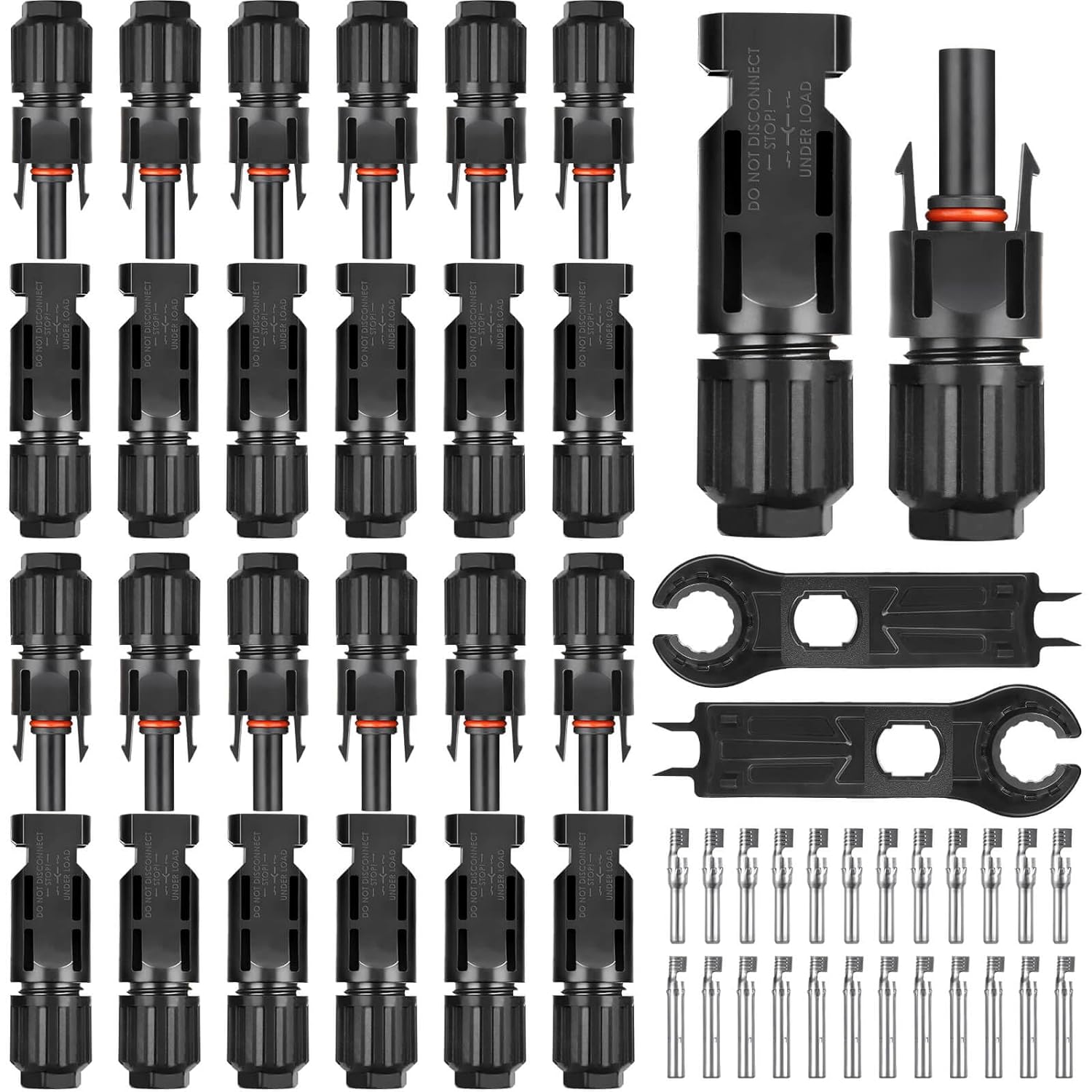 12 Paar Solarstecker MC4-kompatibel – 1000V 30A, IP67, Für 2,5‑6 Mm² Kabel, Inkl. 2 Schraubenschlüssel