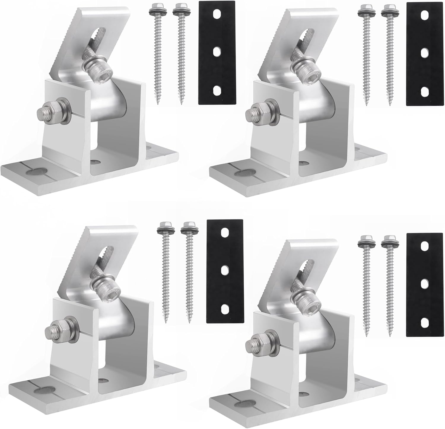 4 Stück Solarmodul Halterung Balkonkraftwerk 10-60° Verstellbar Solarpanel Halterung Universal Befestigung Solarmodul Photovoltaik für Boot Wohnmobil Flachdach