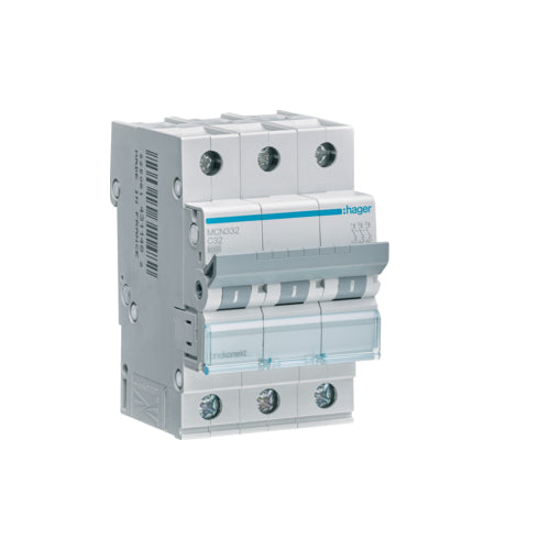 HAGER Leitungsschutzschalter MCN332 3polig C32A 6kA