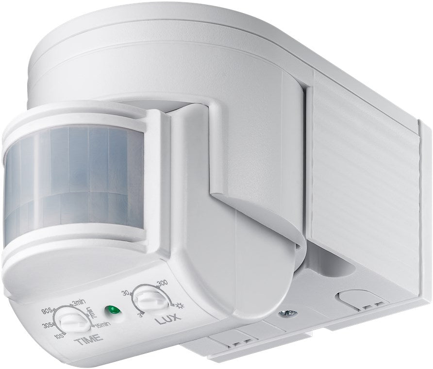 Goobay Infrarot Bewegungsmelder für Innen & Aussen 180° Pir Sensor LED Leuchte drehbar & neigbar Wand Aufputz Montage 12m Reichweite Weiß
